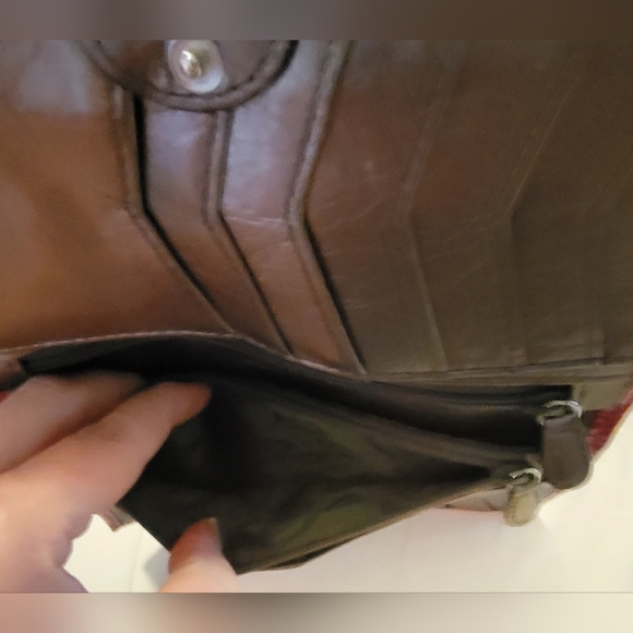 Brighton Bright Pink Leather Clutch with Silver Button - Picture 11 of 11